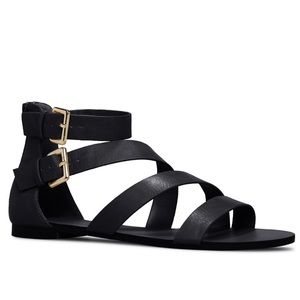 Black strapped sandals